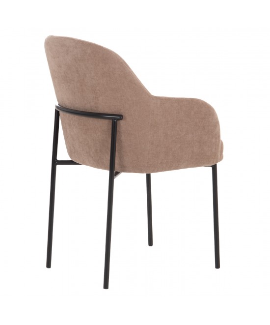 ΣΕΤ ΤΡΑΠΕΖΑΡΙΑΣ 7ΤΜΧ MANIDO HM10949.03 MDF TOP--ΥΦΑΣΜΑ TAUPE & ΜΕΤΑΛΛΟ ΜΑΥΡΟ