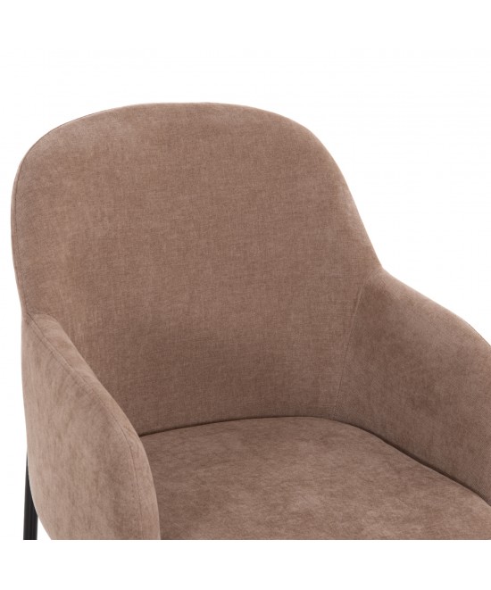 ΣΕΤ ΤΡΑΠΕΖΑΡΙΑΣ 7ΤΜΧ MANIDO HM10949.03 MDF TOP--ΥΦΑΣΜΑ TAUPE & ΜΕΤΑΛΛΟ ΜΑΥΡΟ