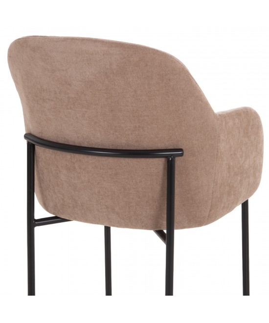 ΣΕΤ ΤΡΑΠΕΖΑΡΙΑΣ 7ΤΜΧ MANIDO HM10949.03 MDF TOP--ΥΦΑΣΜΑ TAUPE & ΜΕΤΑΛΛΟ ΜΑΥΡΟ