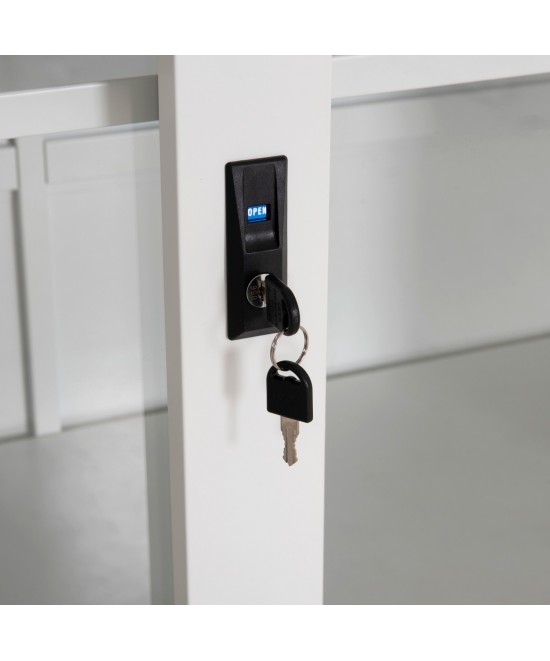 ΒΙΒΛΙΟΘΗΚΗ ΜΕ ΣΥΡΟΜΕΝΕΣ ΠΟΡΤΕΣ SIDER HM6632.02 ΜΕΤΑΛΛΙΚΗ ΛΕΥΚΗ 90x40x185Υεκ