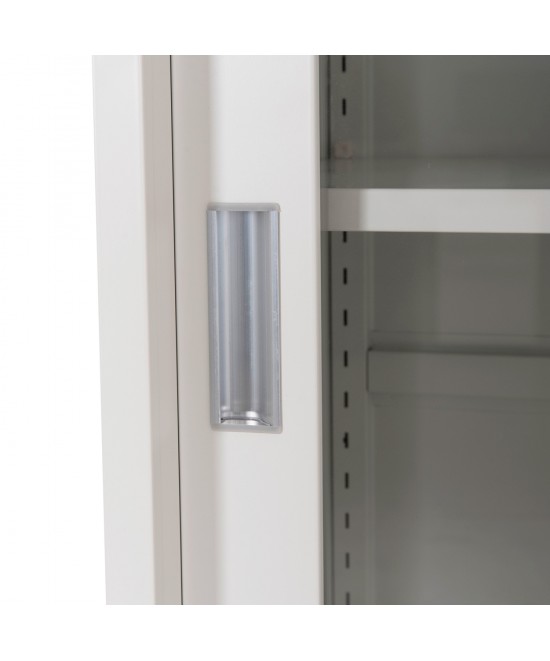 ΒΙΒΛΙΟΘΗΚΗ ΜΕ ΣΥΡΟΜΕΝΕΣ ΠΟΡΤΕΣ SIDER HM6632.02 ΜΕΤΑΛΛΙΚΗ ΛΕΥΚΗ 90x40x185Υεκ