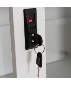 ΒΙΒΛΙΟΘΗΚΗ ΜΕ ΣΥΡΟΜΕΝΕΣ ΠΟΡΤΕΣ SIDER HM6632.02 ΜΕΤΑΛΛΙΚΗ ΛΕΥΚΗ 90x40x185Υεκ