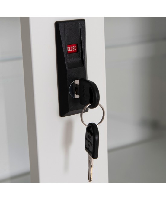 ΒΙΒΛΙΟΘΗΚΗ ΜΕ ΣΥΡΟΜΕΝΕΣ ΠΟΡΤΕΣ SIDER HM6632.02 ΜΕΤΑΛΛΙΚΗ ΛΕΥΚΗ 90x40x185Υεκ