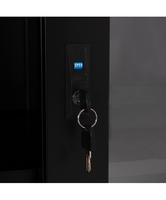 ΒΙΒΛΙΟΘΗΚΗ ΜΕ ΣΥΡΟΜΕΝΕΣ ΠΟΡΤΕΣ SIDER HM6632.01 ΜΕΤΑΛΛΙΚΗ ΜΑΥΡΗ 90x40x185Υεκ