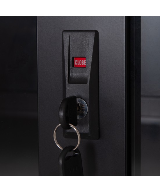 ΒΙΒΛΙΟΘΗΚΗ ΜΕ ΣΥΡΟΜΕΝΕΣ ΠΟΡΤΕΣ SIDER HM6632.01 ΜΕΤΑΛΛΙΚΗ ΜΑΥΡΗ 90x40x185Υεκ