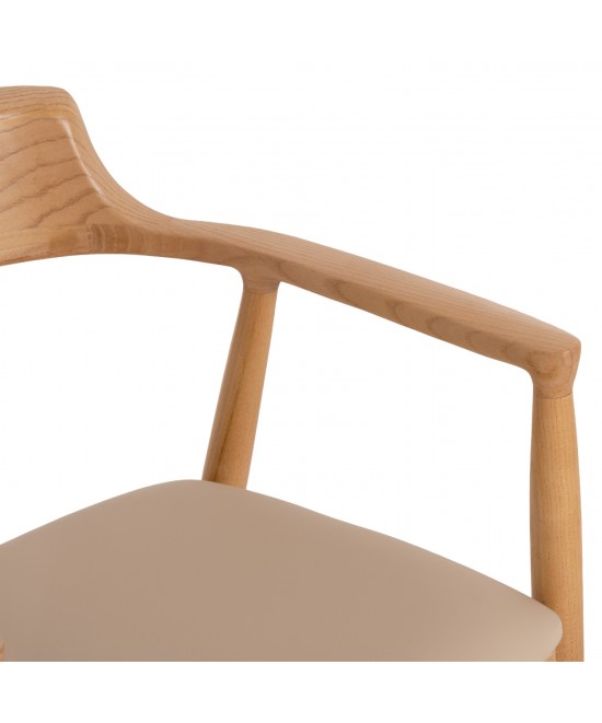 ΠΟΛΥΘΡΟΝΑ ΤΡΑΠΕΖΑΡΙΑΣ TARGA HM18336.11 RUBBERWOOD ΦΥΣΙΚΟ & PU ΕΚΡΟΥ 58x54x78Yεκ ΠΟΛΥΘΡΟΝΑ ΤΡΑΠΕΖΑΡΙΑΣ TARGA HM18336.11 RUBBERWOOD ΦΥΣΙΚΟ & PU ΕΚΡΟΥ 58x54x78Yεκ