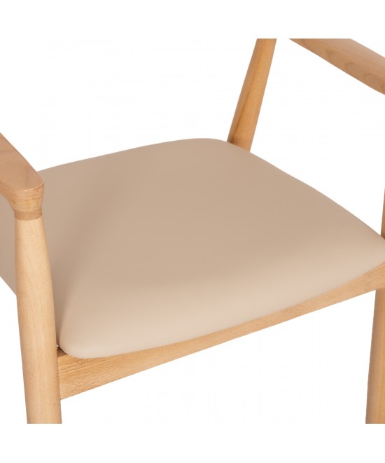 ΠΟΛΥΘΡΟΝΑ ΤΡΑΠΕΖΑΡΙΑΣ TARGA HM18336.11 RUBBERWOOD ΦΥΣΙΚΟ & PU ΕΚΡΟΥ 58x54x78Yεκ ΠΟΛΥΘΡΟΝΑ ΤΡΑΠΕΖΑΡΙΑΣ TARGA HM18336.11 RUBBERWOOD ΦΥΣΙΚΟ & PU ΕΚΡΟΥ 58x54x78Yεκ