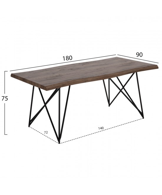 ΣΕΤ ΤΡΑΠΕΖΑΡΙΑΣ 7ΤΜΧ VIGOR HM21355 ΤΡΑΠΕΖΙ 180x90εκ ΜΕ 6 ΚΑΡΕΚΛΕΣ
