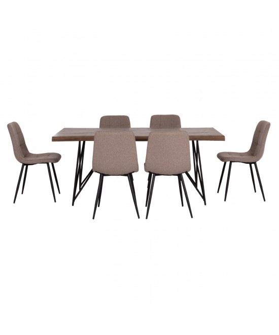 ΣΕΤ ΤΡΑΠΕΖΑΡΙΑΣ 7ΤΜΧ VIGOR HM21355 ΤΡΑΠΕΖΙ 180x90εκ ΜΕ 6 ΚΑΡΕΚΛΕΣ