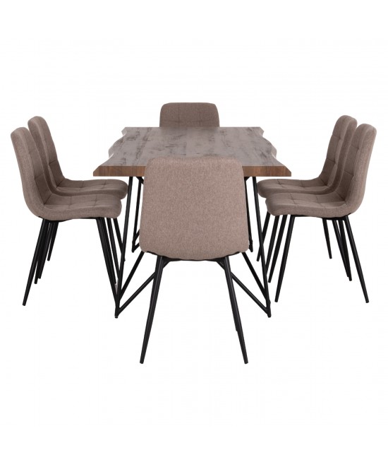ΣΕΤ ΤΡΑΠΕΖΑΡΙΑΣ 7ΤΜΧ VIGOR HM21355 ΤΡΑΠΕΖΙ 180x90εκ ΜΕ 6 ΚΑΡΕΚΛΕΣ