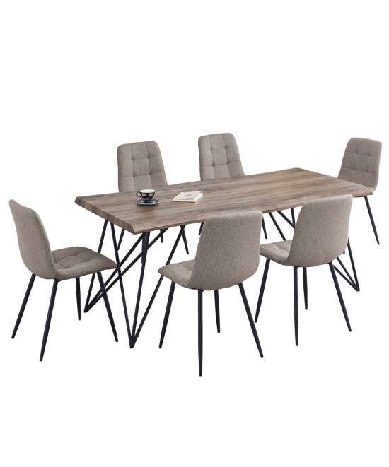 ΣΕΤ ΤΡΑΠΕΖΑΡΙΑΣ 7ΤΜΧ VIGOR HM21355 ΤΡΑΠΕΖΙ 180x90εκ ΜΕ 6 ΚΑΡΕΚΛΕΣ
