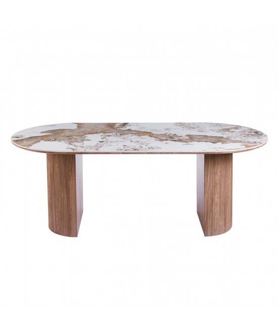 ΤΡΑΠΕΖΙ ΟΒΑΛ MARBLEX HM18428 ΚΕΡΑΜΙΚΟ TOP ΣΕ PANDORA--MDF ΠΟΔΙΑ 210x100x77Υεκ