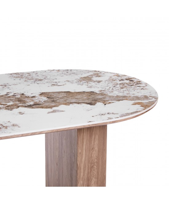 ΤΡΑΠΕΖΙ ΟΒΑΛ MARBLEX HM18428 ΚΕΡΑΜΙΚΟ TOP ΣΕ PANDORA--MDF ΠΟΔΙΑ 210x100x77Υεκ