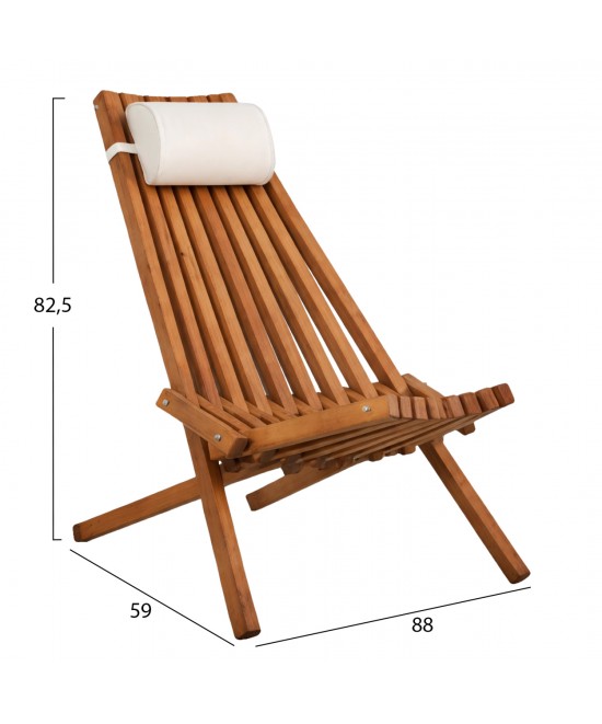 ΠΟΛΥΘΡΟΝΑ LOUNGE ΜΕ ΜΑΞΙΛΑΡΑΚΙ ΠΤΥΣΣΟΜΕΝΗ SHIGAN HM6530 ΞΥΛΟ ΑΚΑΚΙΑΣ 56.5x83x87Υεκ