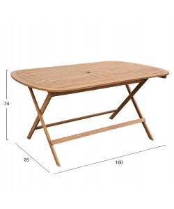 ΤΡΑΠΕΖΙ ΤΡΑΠΕΖΑΡΙΑΣ ΟΒΑΛ ΠΤΥΣΣΟΜΕΝΟ FILLY HM6541 ΞΥΛΟ ΑΚΑΚΙΑΣ ΣΕ ΦΥΣΙΚΟ 160x85x74Υεκ