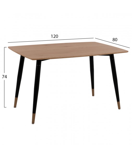 ΣΕΤ ΤΡΑΠΕΖΑΡΙΑΣ 5ΤΜΧ GAFF HM10847.02 MDF TOP ΦΥΣΙΚΟ--ΥΦΑΣΜΑ ΜΠΕΖ & ΜΕΤΑΛΛΟ ΜΑΥΡΟ