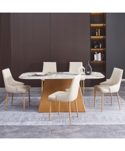 ΣΕΤ ΤΡΑΠΕΖΑΡΙΑΣ 7ΤΜΧ NORDU HM21359 ΚΕΡΑΜΙΚΟ TOP/MDF ΒΑΣΗ--PU ΚΡΕΜ/ΜΕΤΑΛ.ΠΟΔΙΑ