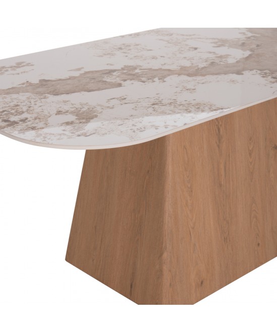ΣΕΤ ΤΡΑΠΕΖΑΡΙΑΣ 7ΤΜΧ NORDU HM21359 ΚΕΡΑΜΙΚΟ TOP/MDF ΒΑΣΗ--PU ΚΡΕΜ/ΜΕΤΑΛ.ΠΟΔΙΑ