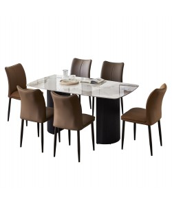 ΣΕΤ ΤΡΑΠΕΖΑΡΙΑΣ 7ΤΜΧ MINAO HM21362 ΚΕΡΑΜΙΚΟ TOP/MDF ΠΟΔΙΑ--PU ΚΑΦΕ/ΜΕΤΑΛ.ΠΟΔΙΑ