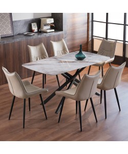 ΣΕΤ ΤΡΑΠΕΖΑΡΙΑΣ 7ΤΜΧ ISKA HM21363 ΚΕΡΑΜΙΚΟ TOP/ΜΕΤΑΛ. ΠΟΔΙΑ--PU ΜΠΕΖ/ΜΕΤΑΛ.ΠΟΔΙΑ