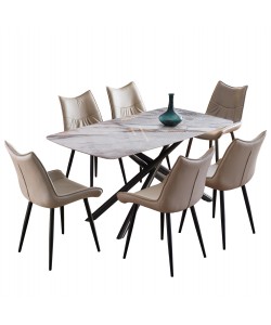 ΣΕΤ ΤΡΑΠΕΖΑΡΙΑΣ 7ΤΜΧ ISKA HM21363 ΚΕΡΑΜΙΚΟ TOP/ΜΕΤΑΛ. ΠΟΔΙΑ--PU ΜΠΕΖ/ΜΕΤΑΛ.ΠΟΔΙΑ