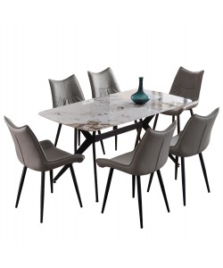 ΣΕΤ ΤΡΑΠΕΖΑΡΙΑΣ 7ΤΜΧ AIKA HM21364 ΚΕΡΑΜΙΚΟ TOP/ΜΕΤΑΛ. ΠΟΔΙΑ--PU ΓΚΡΙ/ΜΕΤΑΛ.ΠΟΔΙΑ