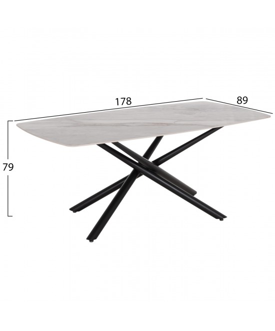 ΣΕΤ ΤΡΑΠΕΖΑΡΙΑΣ 7ΤΜΧ HANAE HM21365 ΚΕΡΑΜΙΚΟ TOP/ΜΕΤΑΛ. ΠΟΔΙΑ--PU ΜΟΚΑ/ΜΕΤΑΛ.ΠΟΔΙΑ