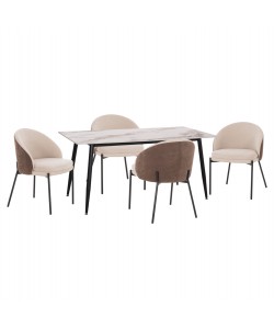 ΣΕΤ ΤΡΑΠΕΖΑΡΙΑΣ 5ΤΜΧ DETTON HM10951.02 ΚΕΡΑΜΙΚΟ TOP--ΥΦΑΣΜΑ ΜΠΕΖ/ΚΑΦΕ & ΜΕΤΑΛ.ΠΟΔΙΑ