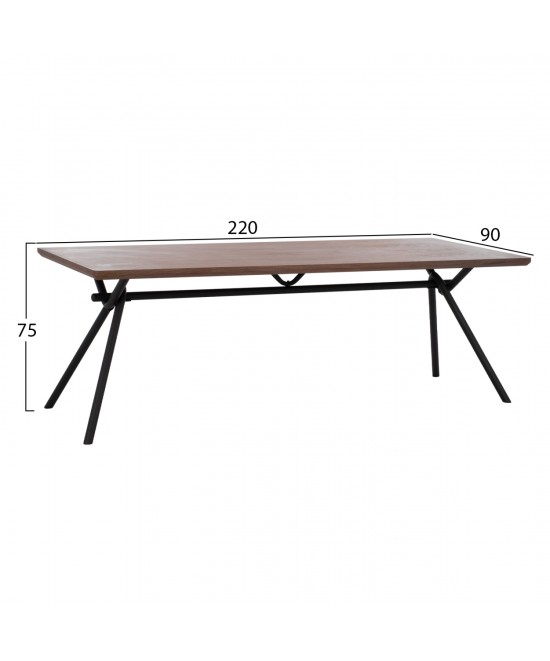 ΣΕΤ ΤΡΑΠΕΖΑΡΙΑΣ 7ΤΜΧ MANDY HM10957.03 MDF TOP--ΥΦΑΣΜΑ TAUPE & ΜΕΤΑΛ.ΠΟΔΙΑ