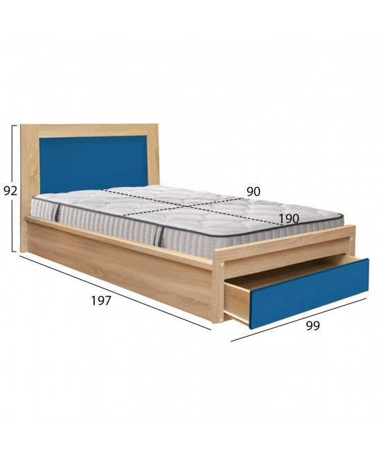 ΚΡΕΒΑΤΙ ΠΑΙΔΙΚΟ ΜΕ ΣΥΡΤΑΡΙ PLAYROOM HM10752.01 ΜΕΛΑΜΙΝΗ SONAMA/ΣΙΕΛ--ΣΤΡΩΜΑ 90x190εκ