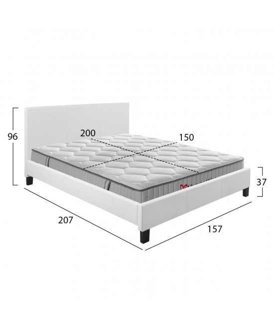 ΚΡΕΒΑΤΙ ΜΕ ΣΤΡΩΜΑ BECCA HM10760.01 ΛΕΥΚΟ PU--ΓΙΑ 150x200εκ ΚΡΕΒΑΤΙ ΜΕ ΣΤΡΩΜΑ BECCA HM10760.01 ΛΕΥΚΟ PU--ΓΙΑ 150x200εκ