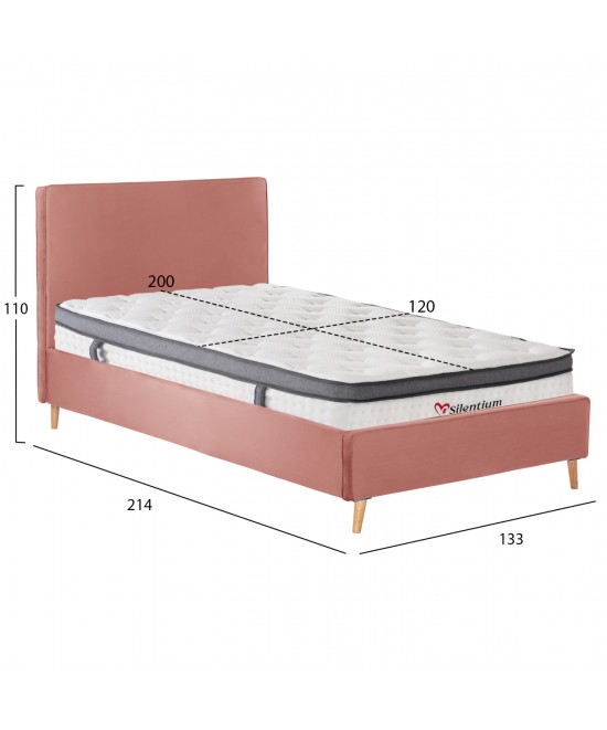 ΚΡΕΒΑΤΙ ΗΜΙΔΙΠΛΟ ΜΕ ΣΤΡΩΜΑ MAYLIN HM10802 ΒΕΛΟΥΔΟ ΣΑΠΙΟ ΜΗΛΟ--ΣΤΡΩΜΑ 120Χ200εκ
