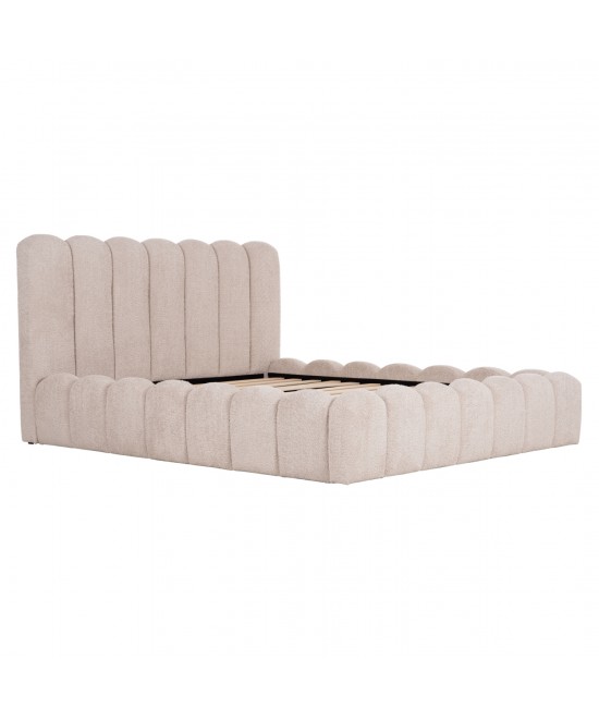 ΚΡΕΒΑΤΙ ΔΙΠΛΟ MARIUS HM759.03 ΜΠΕΖ CHENILLE ΥΦΑΣΜΑ-- ΓΙΑ ΣΤΡΩΜΑ 160x200εκ