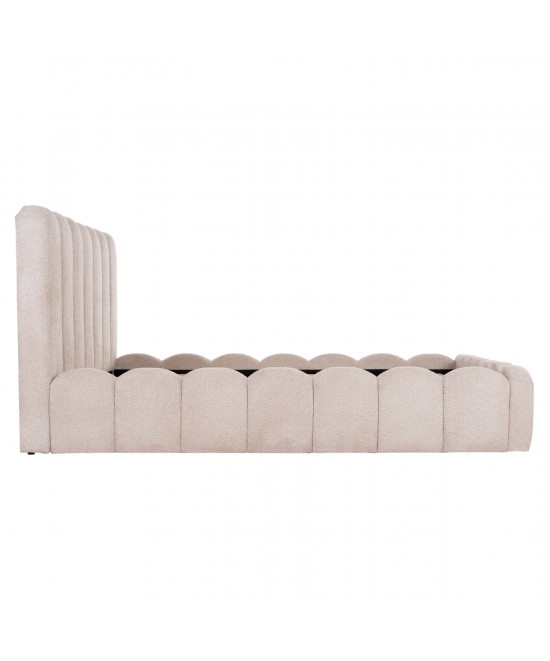 ΚΡΕΒΑΤΙ ΔΙΠΛΟ MARIUS HM759.03 ΜΠΕΖ CHENILLE ΥΦΑΣΜΑ-- ΓΙΑ ΣΤΡΩΜΑ 160x200εκ