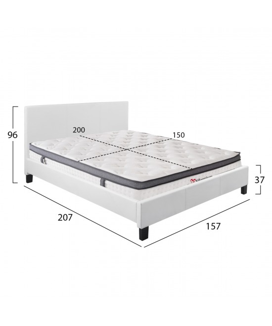 ΚΡΕΒΑΤΙ ΜΕ ΣΤΡΩΜΑ BECCA HM10803.01 ΛΕΥΚΟ PU--ΓΙΑ 150x200εκ ΚΡΕΒΑΤΙ ΜΕ ΣΤΡΩΜΑ BECCA HM10803.01 ΛΕΥΚΟ PU--ΓΙΑ 150x200εκ