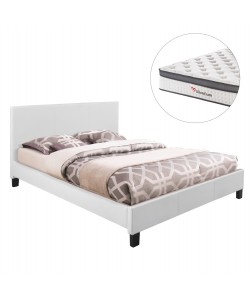 ΚΡΕΒΑΤΙ ΜΕ ΣΤΡΩΜΑ BECCA HM10803.01 ΛΕΥΚΟ PU--ΓΙΑ 150x200εκ