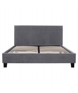 ΚΡΕΒΑΤΙ ΜΕ ΣΤΡΩΜΑ BECCA HM10803.11 ΓΚΡΙ ΥΦΑΣΜΑ--ΓΙΑ 150x200εκ