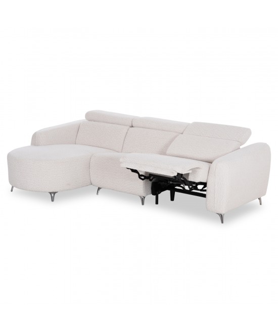 ΚΑΝΑΠΕΣ ΑΡΙΣΤΕΡΗ ΓΩΝΙΑ 3Θ ΜΕ RECLINE VALENTE HM3317.02L ΜΠΕΖ ΥΦΑΣΜΑ 275x160x104Yεκ