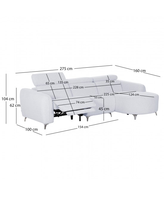 ΚΑΝΑΠΕΣ ΔΕΞΙΑ ΓΩΝΙΑ 3Θ ΜΕ RECLINE VALENTE HM3317.01R ΑΝΟΙΧΤΟ ΓΚΡΙ ΥΦΑΣΜΑ 275x160x104Yεκ ΚΑΝΑΠΕΣ ΔΕΞΙΑ ΓΩΝΙΑ 3Θ ΜΕ RECLINE VALENTE HM3317.01R ΑΝΟΙΧΤΟ ΓΚΡΙ ΥΦΑΣΜΑ 275x160x104Yεκ