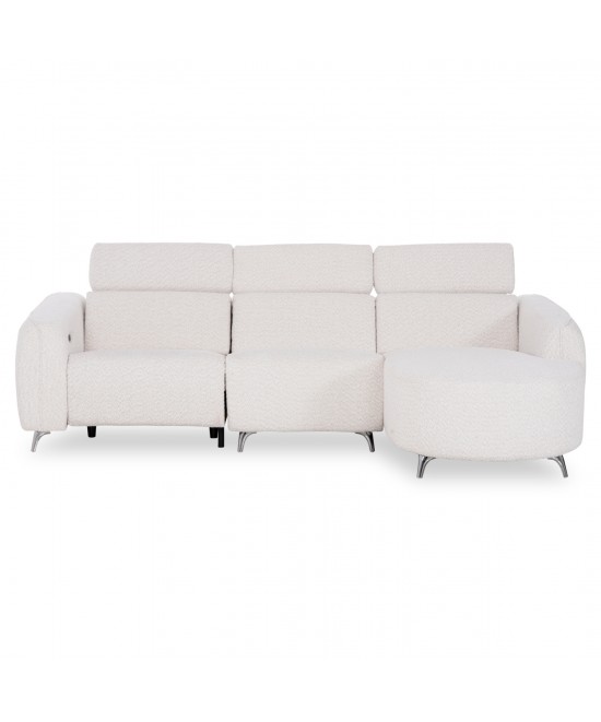 ΚΑΝΑΠΕΣ ΔΕΞΙΑ ΓΩΝΙΑ 3Θ ΜΕ RECLINE VALENTE HM3317.02R ΜΠΕΖ ΥΦΑΣΜΑ 275x160x104Yεκ