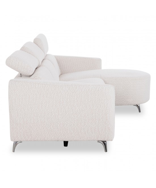 ΚΑΝΑΠΕΣ ΔΕΞΙΑ ΓΩΝΙΑ 3Θ ΜΕ RECLINE VALENTE HM3317.02R ΜΠΕΖ ΥΦΑΣΜΑ 275x160x104Yεκ