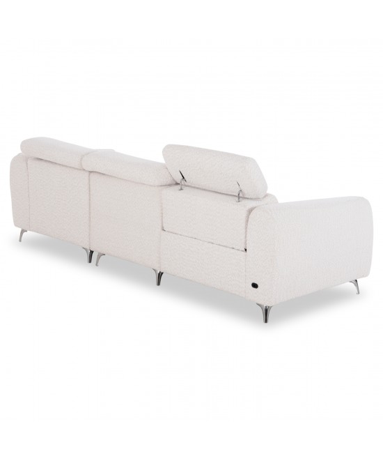 ΚΑΝΑΠΕΣ ΔΕΞΙΑ ΓΩΝΙΑ 3Θ ΜΕ RECLINE VALENTE HM3317.02R ΜΠΕΖ ΥΦΑΣΜΑ 275x160x104Yεκ