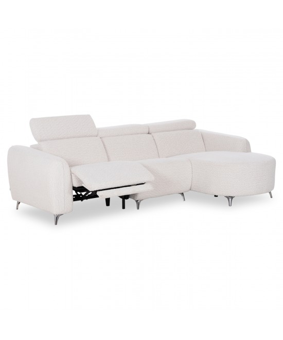 ΚΑΝΑΠΕΣ ΔΕΞΙΑ ΓΩΝΙΑ 3Θ ΜΕ RECLINE VALENTE HM3317.02R ΜΠΕΖ ΥΦΑΣΜΑ 275x160x104Yεκ