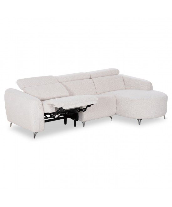 ΚΑΝΑΠΕΣ ΔΕΞΙΑ ΓΩΝΙΑ 3Θ ΜΕ RECLINE VALENTE HM3317.02R ΜΠΕΖ ΥΦΑΣΜΑ 275x160x104Yεκ