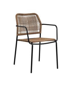 Πολυθρόνα Monza Φυσικό με μαύρο σκελετό 53.5 x 60 x 79