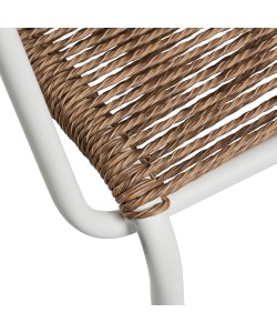 Πολυθρόνα Monza Φυσικό με λευκό σκελετό 53.5 x 60 x 79