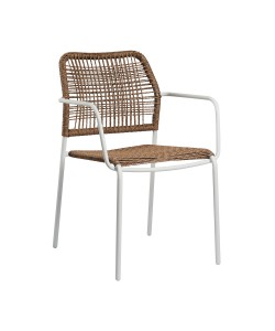 Πολυθρόνα Monza Φυσικό με λευκό σκελετό 53.5 x 60 x 79