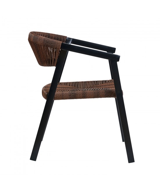Πολυθρόνα CACTUS καφέ με μαύρο σκελετό 57 x 64.5 x 76