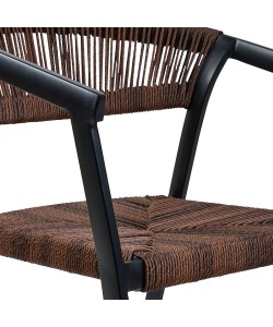 Πολυθρόνα CACTUS καφέ με μαύρο σκελετό 57 x 64.5 x 76