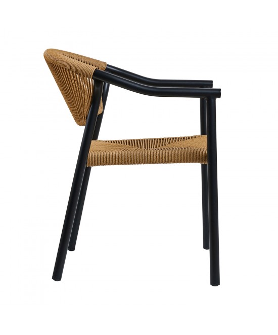 Πολυθρόνα ALOHA φυσικό με μαύρο σκελετό 55.5 x 60.5 x 77.5
